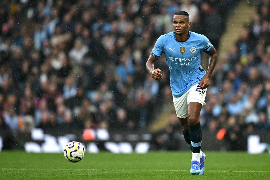 Manchester City defender Manuel Akanji in action against Arsenal