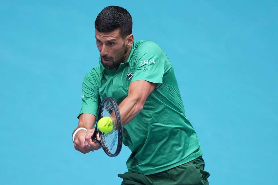 Djokovic in action