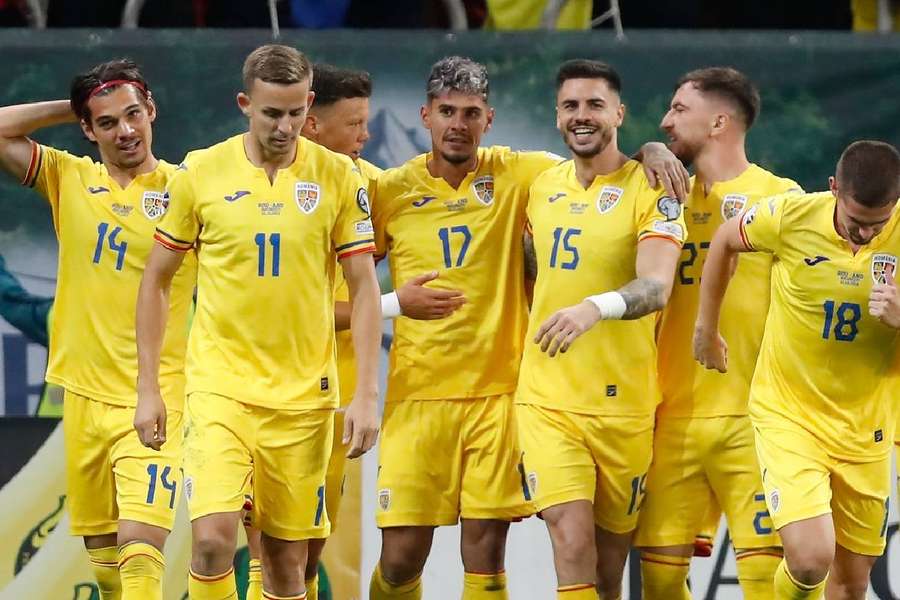 Fotbaliștii României la partida cu Andorra