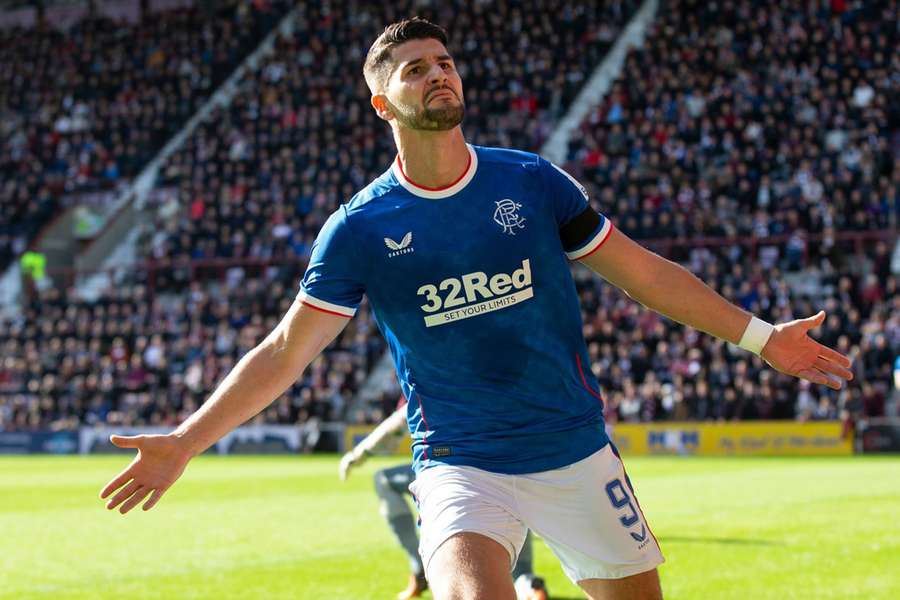 Antonio Colak of Rangers celebrates after scoring to make it 2-0