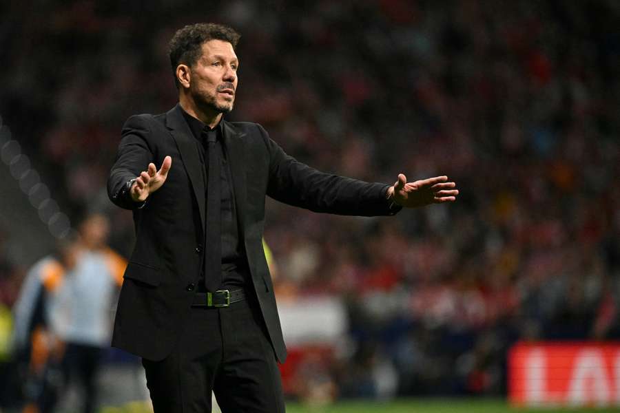 Simeone, durante el Atlético de Madrid-Real Madrid