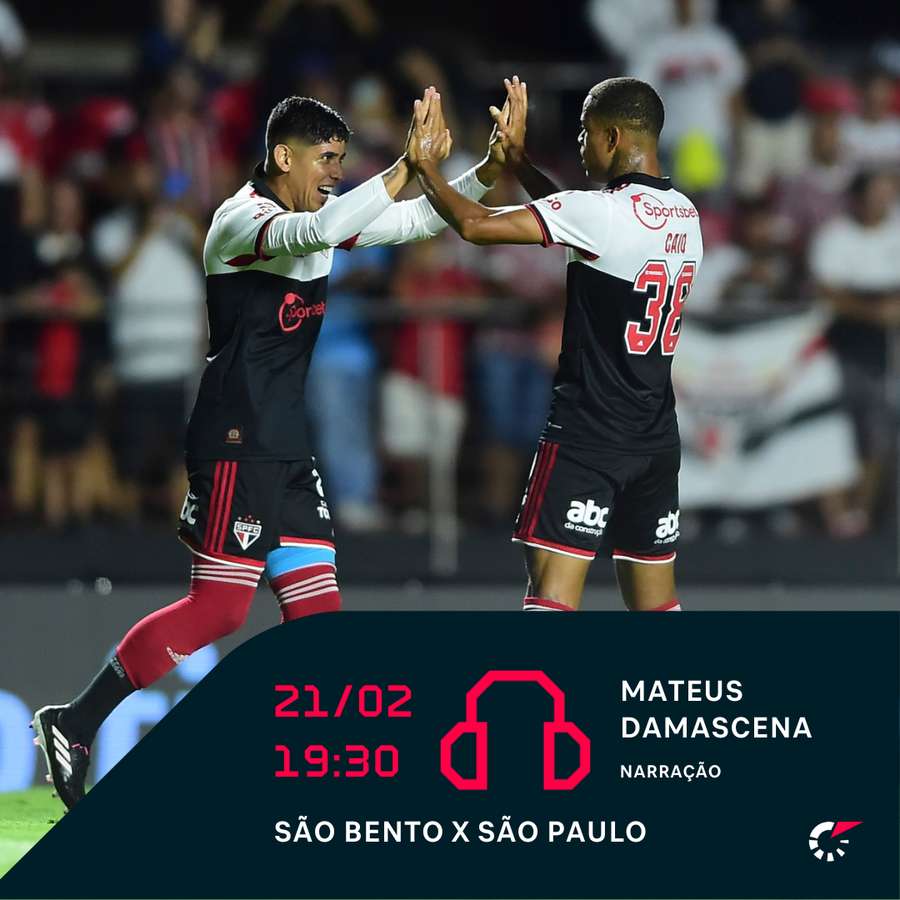 São Bento e São Paulo terá a transmissão do Flashscore