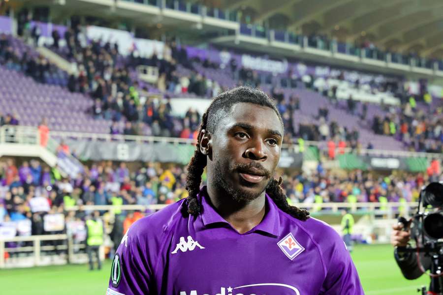 Moise Kean al termine di Fiorentina-Celje