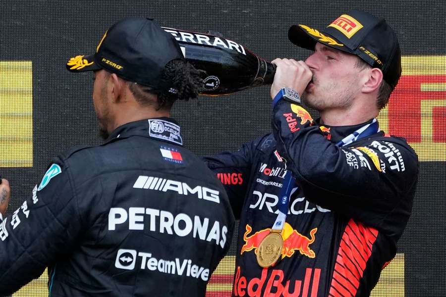 Verstappen a Hamilton v Kanadě.