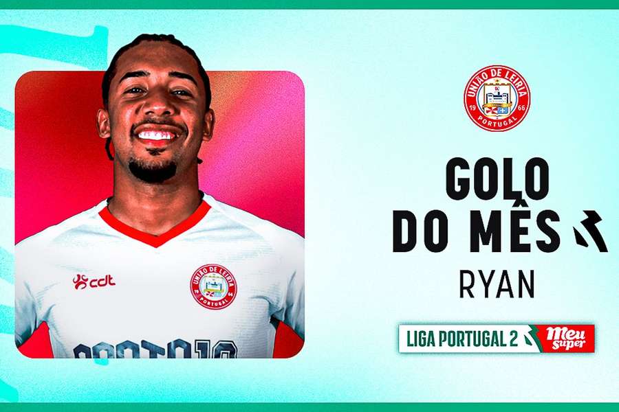 Ryan (União de Leiria) assinou o golo do mês da Liga 2