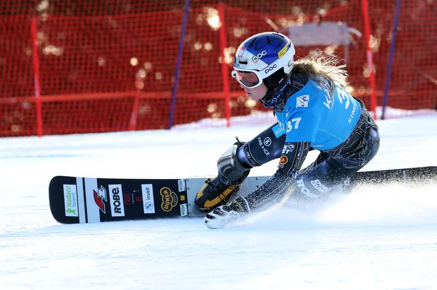 Ester Ledecká si vyzkoušela olympijskou sjezdovku.