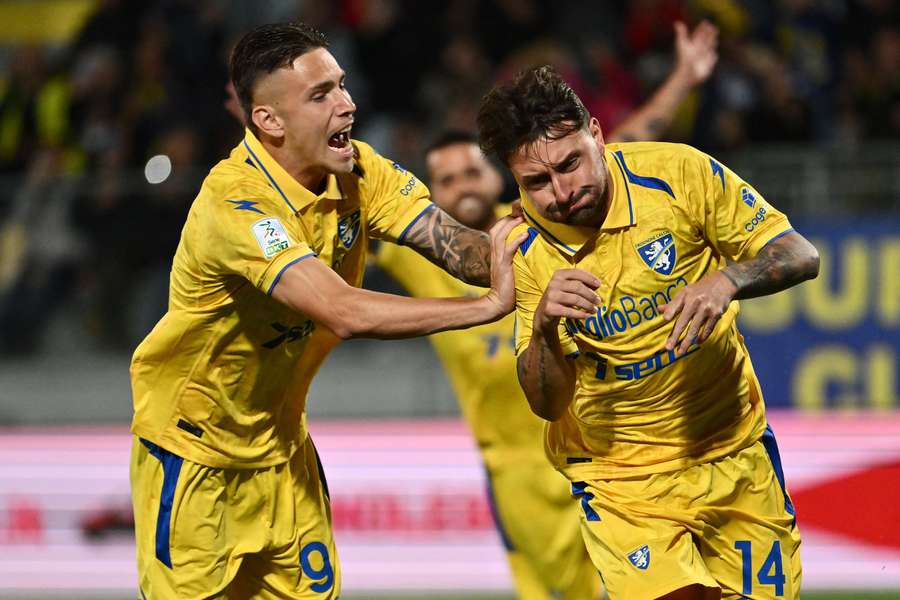 Giacomo Calo celebrates goal with teammates