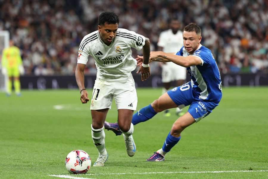 Rodrygo in action against Alaves earlier this season