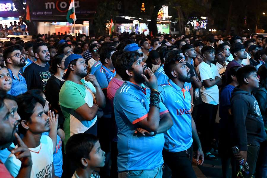 Fans watch a live screening of the final