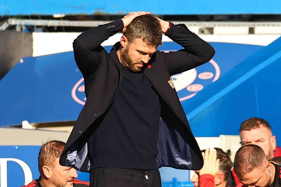 Manchester United manager Michael Carrick reacts Manchester United manager Michael Carrick reacts