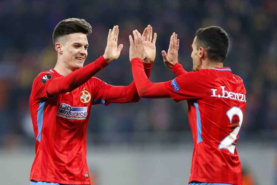 Dennis Man și Romario Benzar, în perioada în care evoluau pentru FCSB: 2018