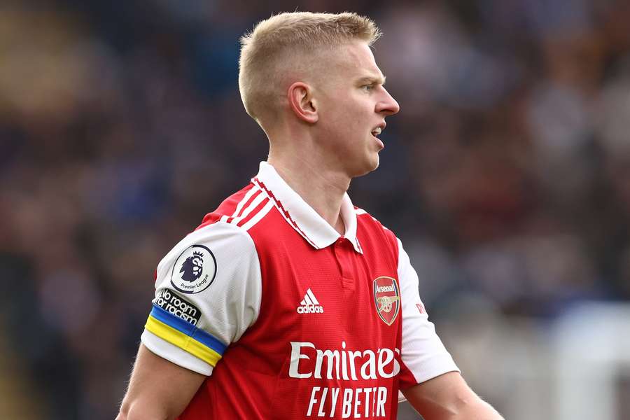 Ukraine international Oleksandr Zinchenko was captain for the day and wore an armband in the colours of the Ukrainian flag