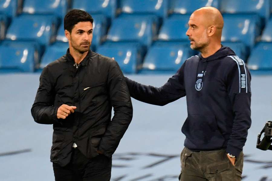 Arteta and Guardiola are going head to head at the top of the Premier League