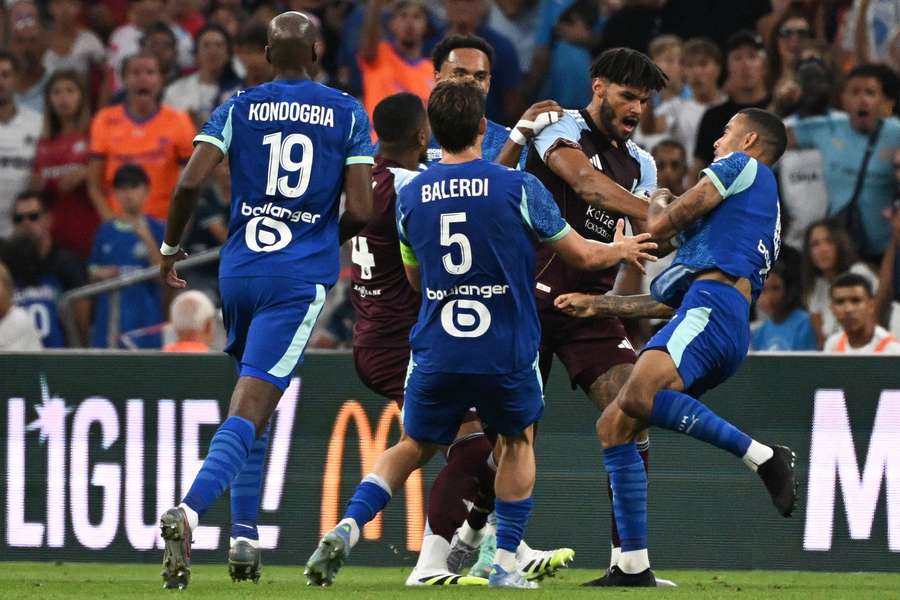 Greenwood clashes with Villa defender Mings in feisty Marseille 'friendly' Greenwood clashes with Villa defender Mings in feisty Marseille 'friendly'