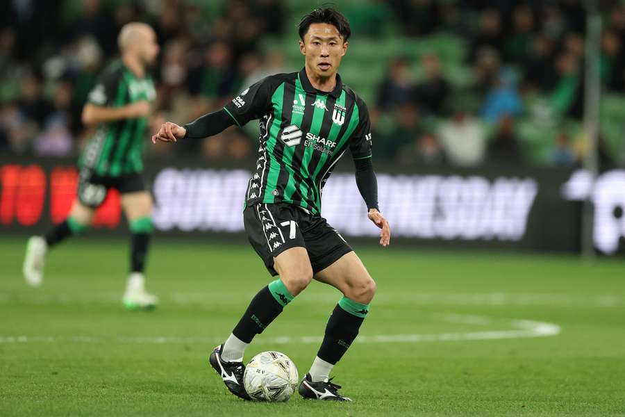 Riku Danzaki in action for Western United Riku Danzaki in action for Western United