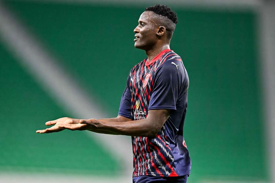 Michael Olunga celebrates Michael Olunga celebrates