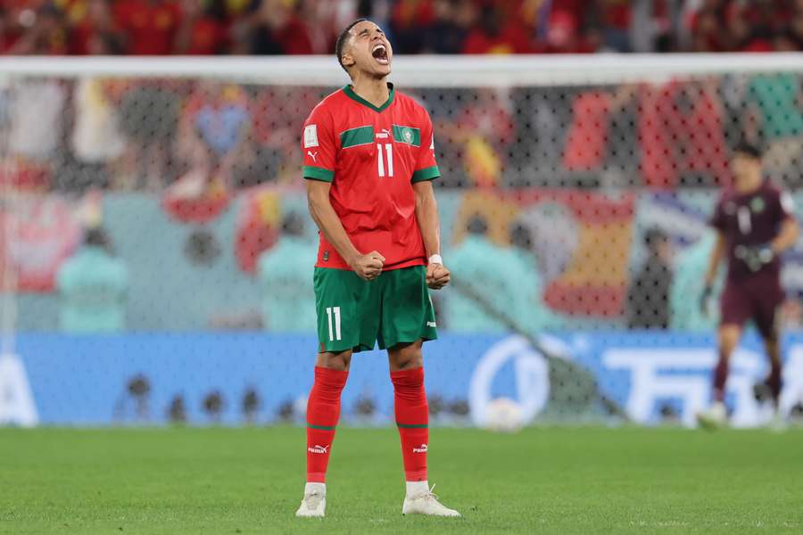 Abdelhamid Sabiri lors du match face à l'Espagne.