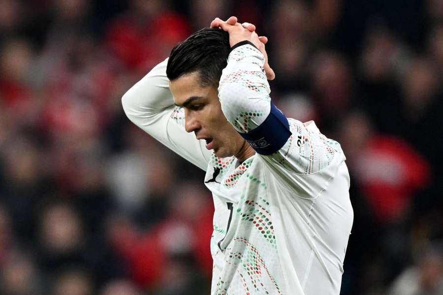 Cristiano Ronaldo teve atuação apagada em Dinamarca 1x0 Portugal