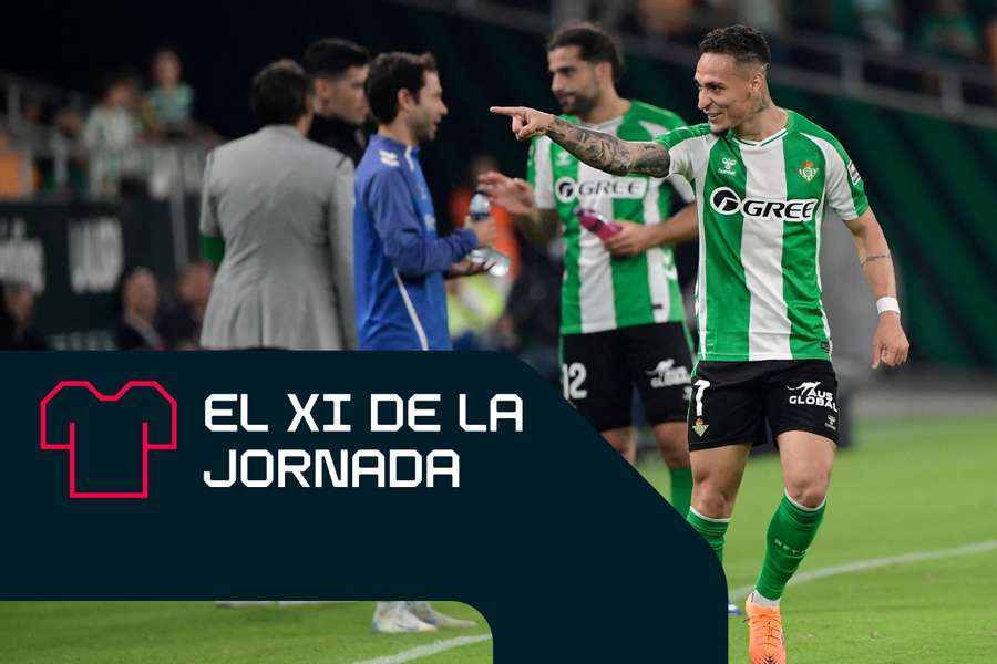 Antony celebra el gol del Real Betis Antony celebra el gol del Real Betis