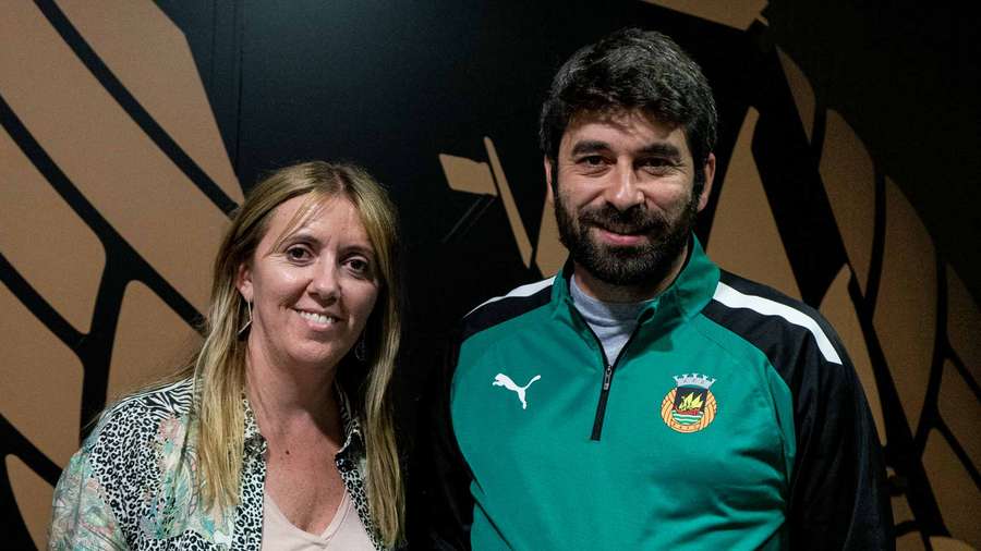 Alexandrina Cruz com Luís Freire, treinador do Rio Ave