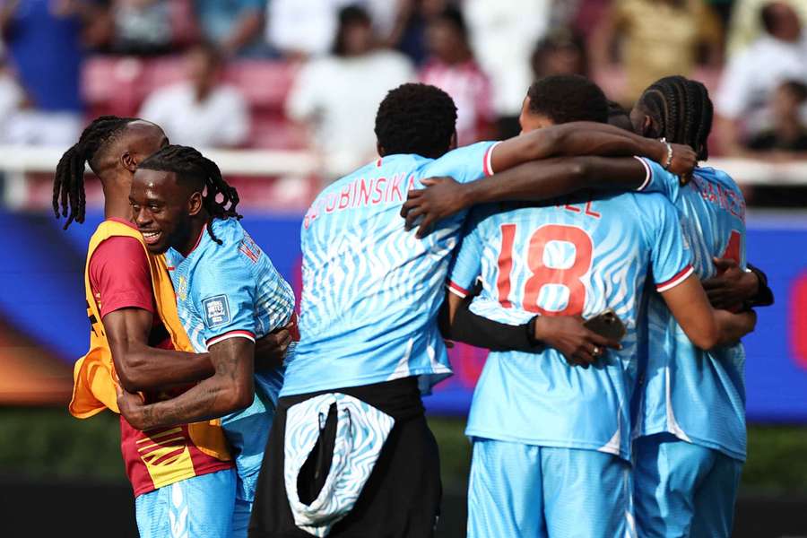 The Democratic Republic of Congo celebrate qualifying for the FIFA World Cup.