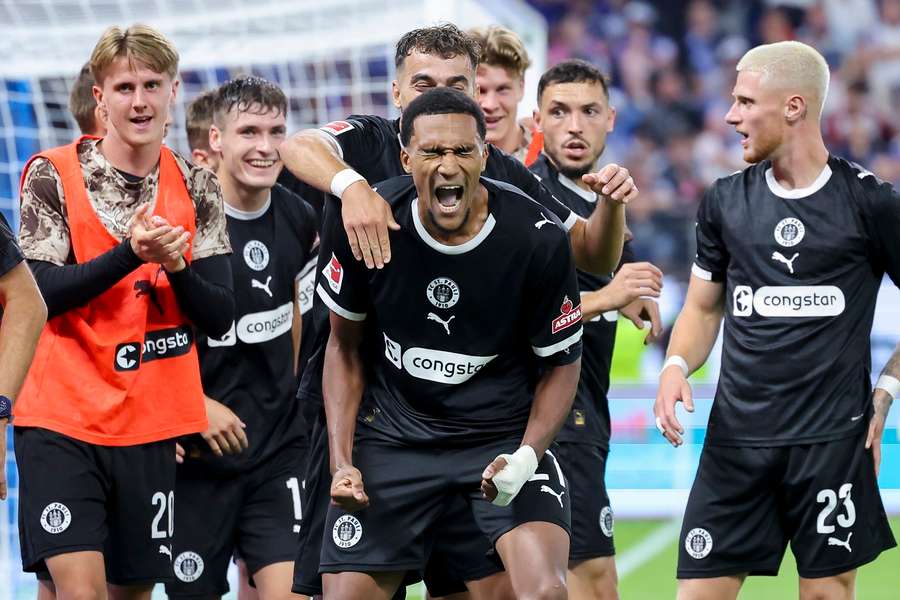 St. Pauli players celebrate St. Pauli players celebrate