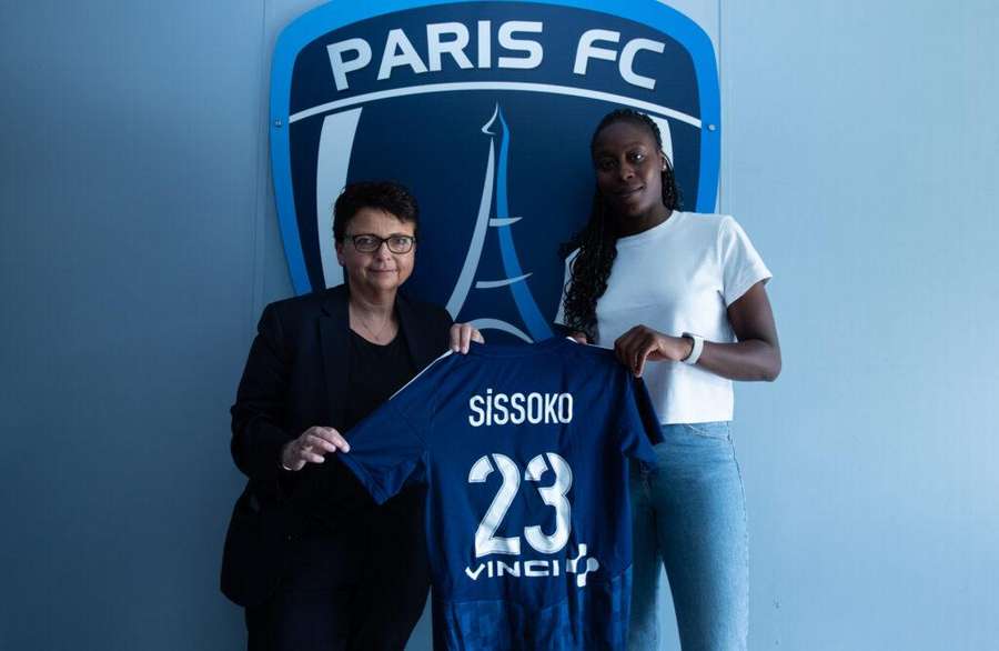 Teninsoun Sissoko (on right) at her introductory presser