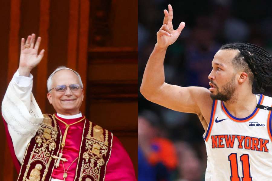 Papa Leão XIV e Jalen Brunson, ex-alunos e estrelas da Universidade de Villanova