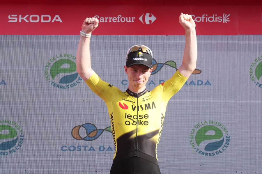 Matthew Brennan celebrates another stage victory Matthew Brennan celebrates another stage victory