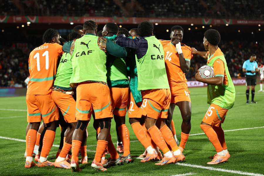 Ivory Coast celebrate against Burkina Faso