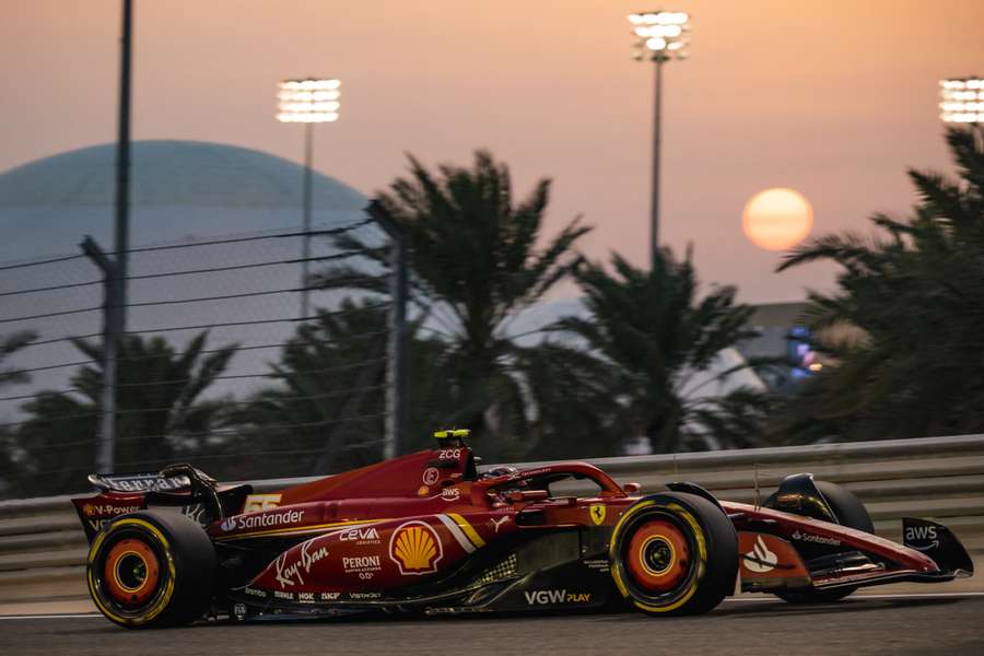 Ferrari's Carlos Sainz drives during the second day of pre-season testing