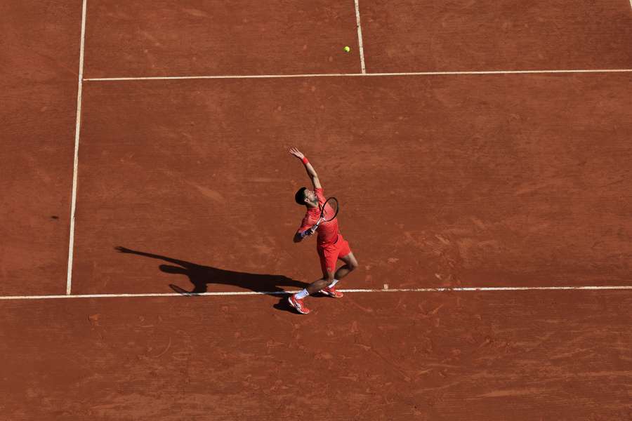 Serbia's Novak Djokovic serves the ball