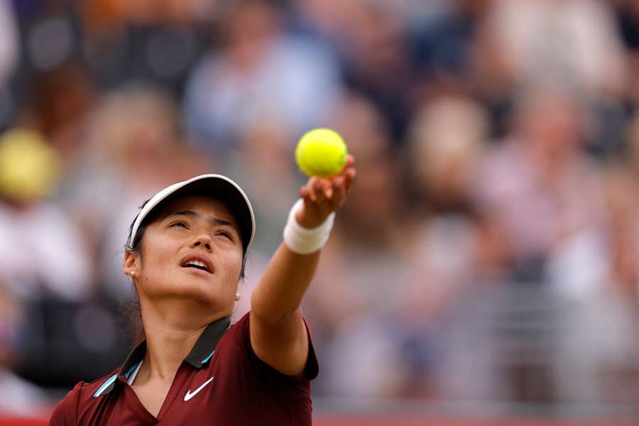 Raducanu in action at Queen's Club