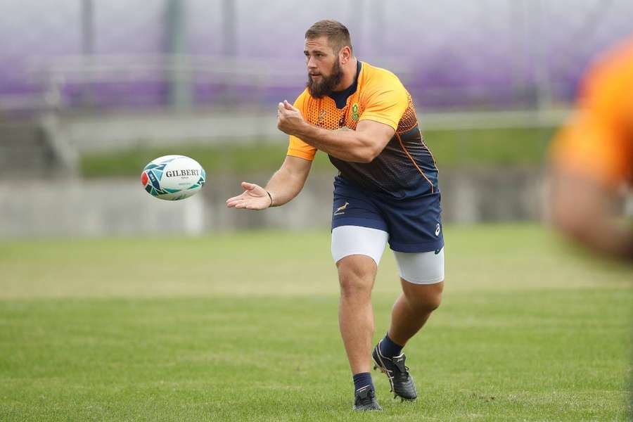 South Africa's Thomas du Toit during training with South Africa