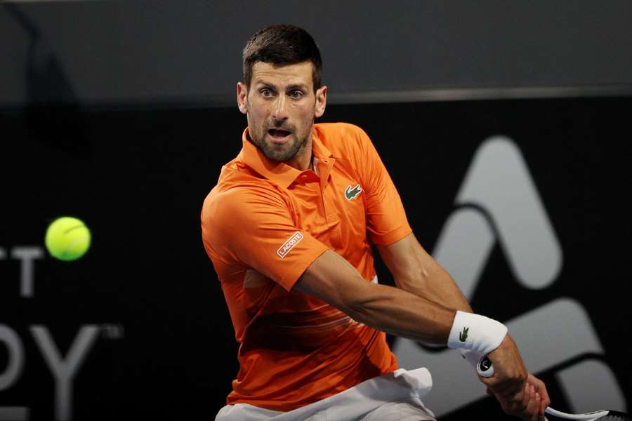 Novak Djokovic playing at the Australian Open