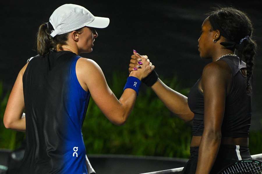 Iga Świątek i Coco Gauff podczas WTA Finals w Cancun