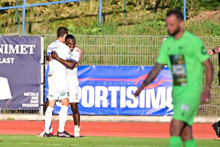 Quadri Adediran slaví gól v zápase s Ústím. Quadri Adediran slaví gól v zápase s Ústím.