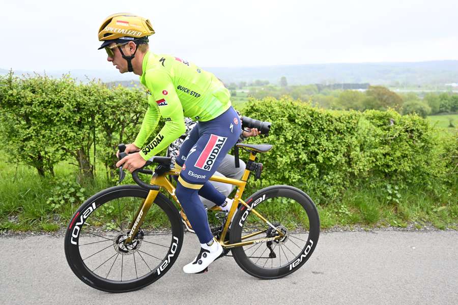 Remco Evenepoel durante un allenamento