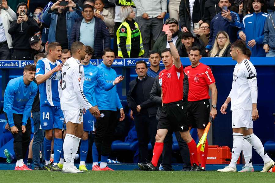 Mbappe was sent off for Madrid