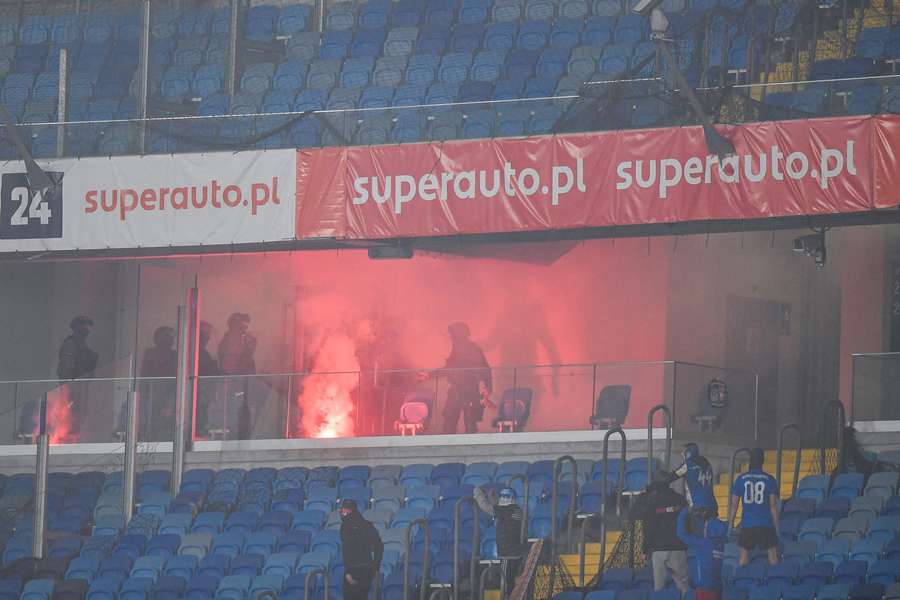 Burdy podczas meczu Ruchu Chorzów z ŁKS-em