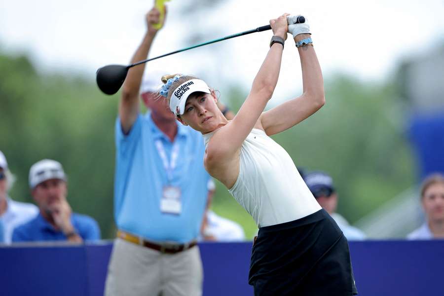 Korda in action at the Chevron Championship