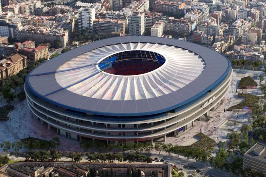 Composición aérea del futuro Camp Nou una vez terminado