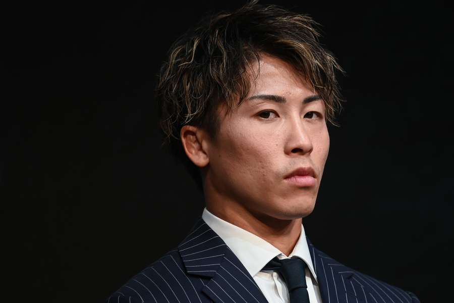 Japanese boxer Naoya Inoue takes part in a press conference in Tokyo on March 6th