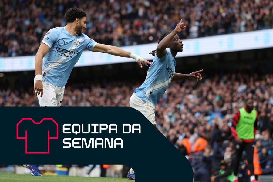 Jeremy Doku foi a grande figura do Manchester City no fim de semana