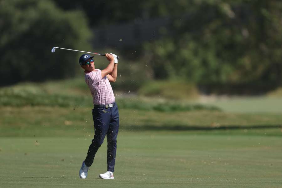 Rickie Fowler of the United States on the second hole during the third round