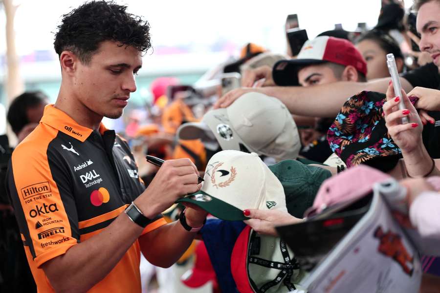 Lando Norris engages with fans at the Australian Grand Prix