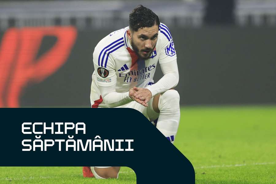 Rayan Cherki celebrează marcarea primului gol pentru Ol. Lyon