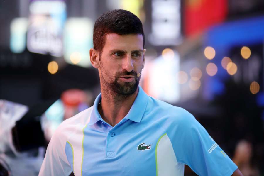 Djokovic, en un evento en Times Square en Nueva York