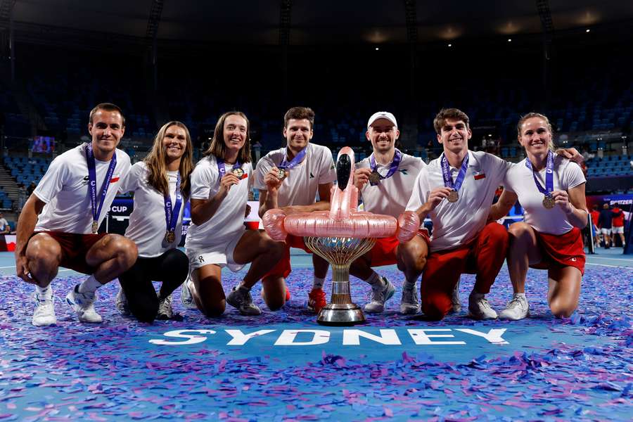Poland celebrate their United Cup win