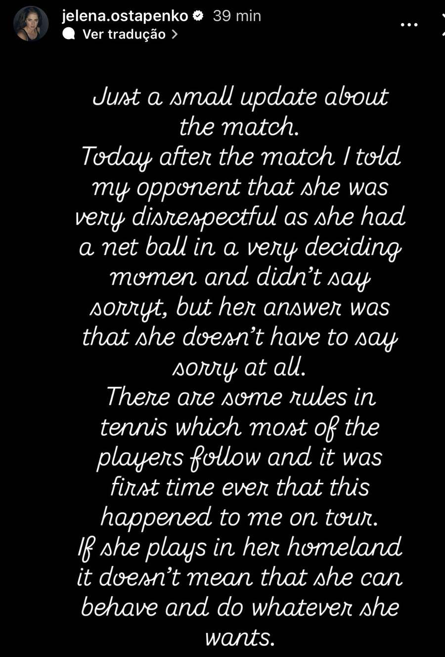 Las palabras de Ostapenko